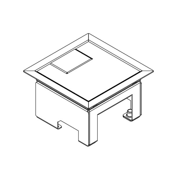 Produktbild UBD 131 127  -  Unterflur-Bodendose UBD 130 mit Rand inkl. belegtem Deckel und 1 Schnurauslass